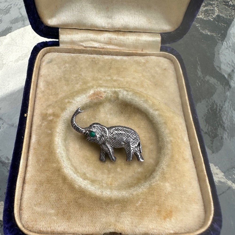 Sterling Silver Elephant Brooch